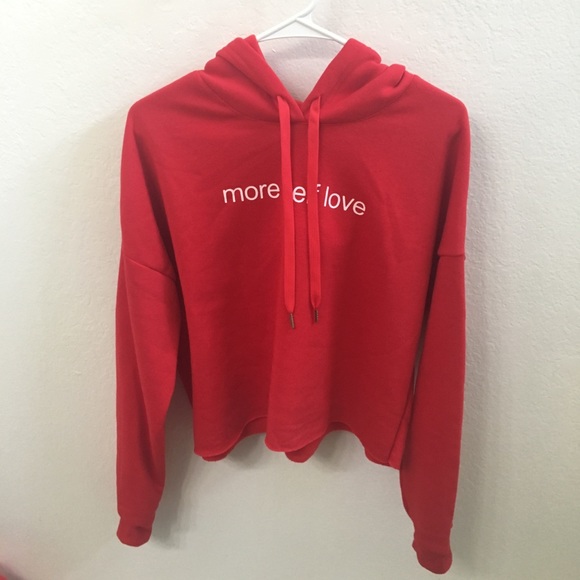 rue21 “more self love” red cropped hoodie ❤️ - Picture 2 of 5